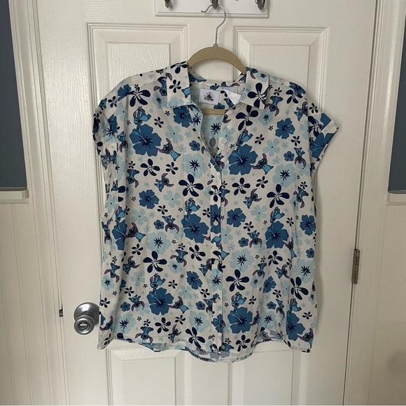 Disney Stitch Tops - Disney Parks Lilo & Stitch Women Stitch Woven Button Up Shirt XL NWT 2024